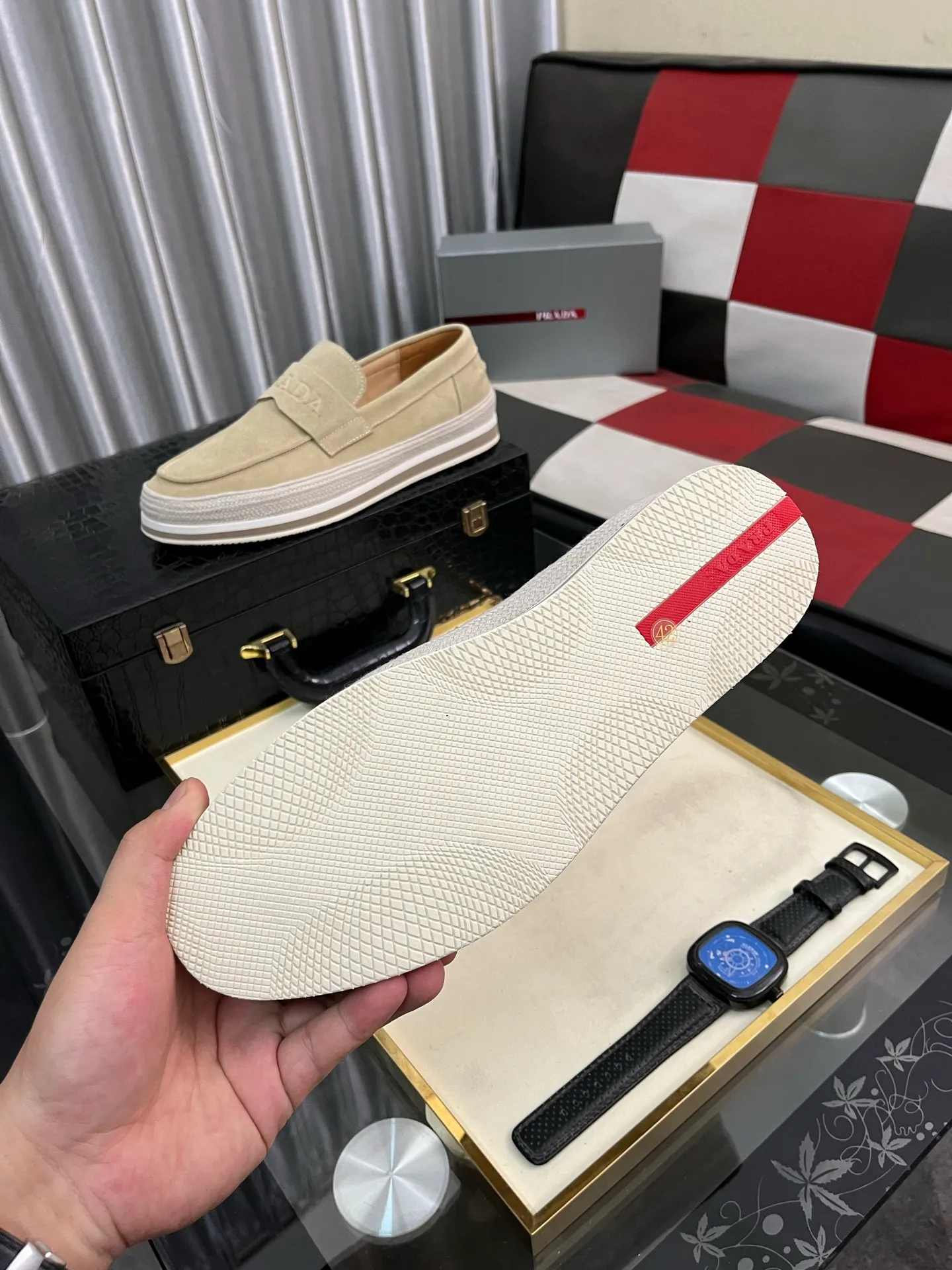 Men's men's shoes 💰458⌚️⌚️prada: new spring and summer casual shoes, sports sneakers, fabric: imported cowhide, lining: original lining, sole: original sole, size: 38-445️⃣color optional